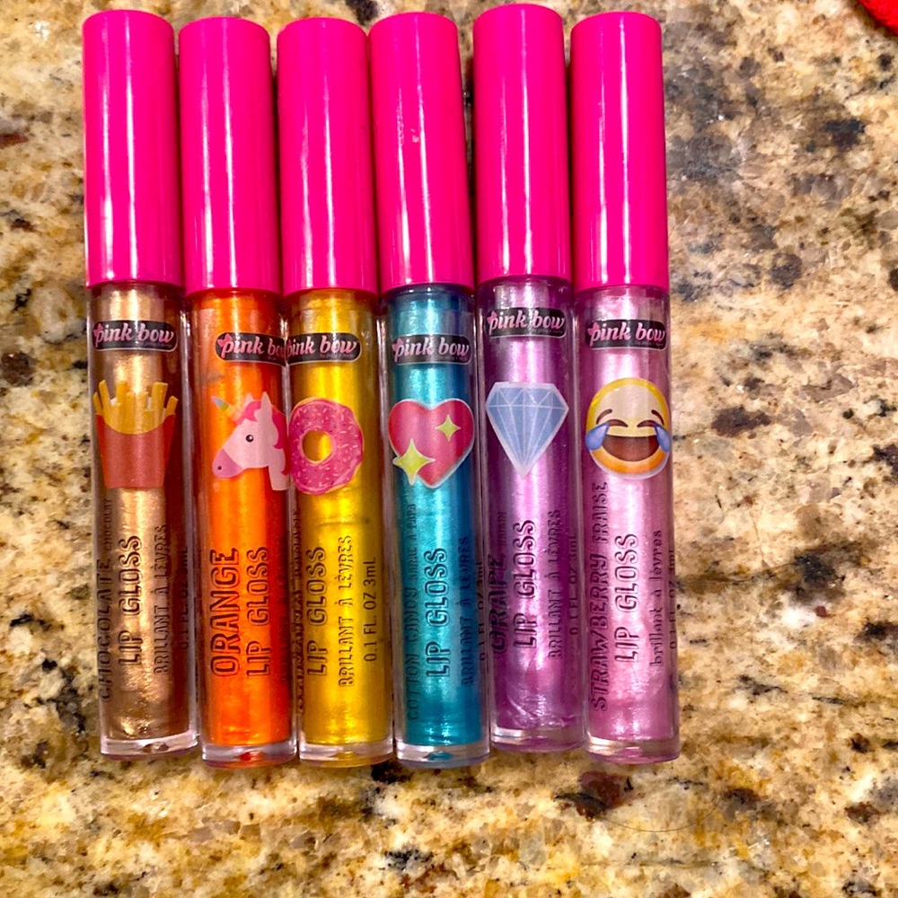 6 pack of emoji lip gloss